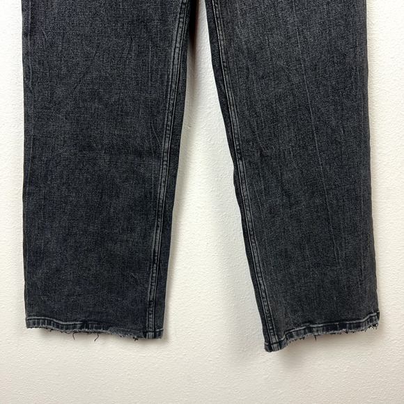 Abercrombie & Fitch The Crop Wide Leg Ultra High Rise Faded Black Size 27 / 4R - Picture 4 of 11